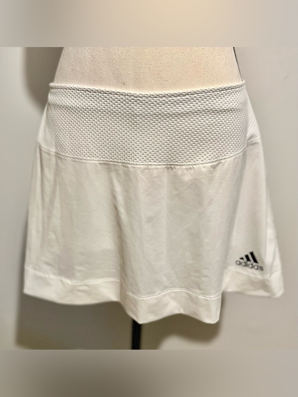 adidas White Athletic Tennis Skort with Mesh Waistband